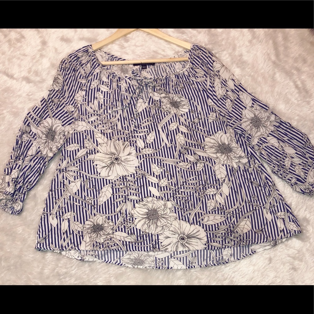 Blue/white blouse